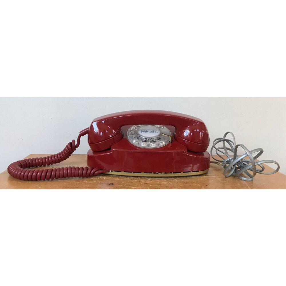 Vtg 70s 1979 Northern Electric Poppy Burnt Red Princess Rotary Landline Phone